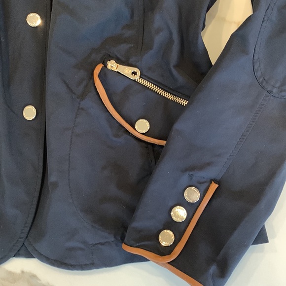Mássimo dutti navy jacket with leather trim - Picture 2 of 5